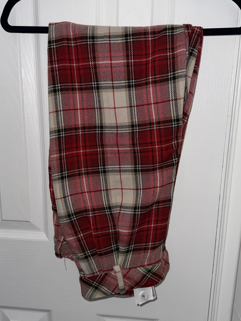 H&M Red Plaid Cropped Corduroy Pants